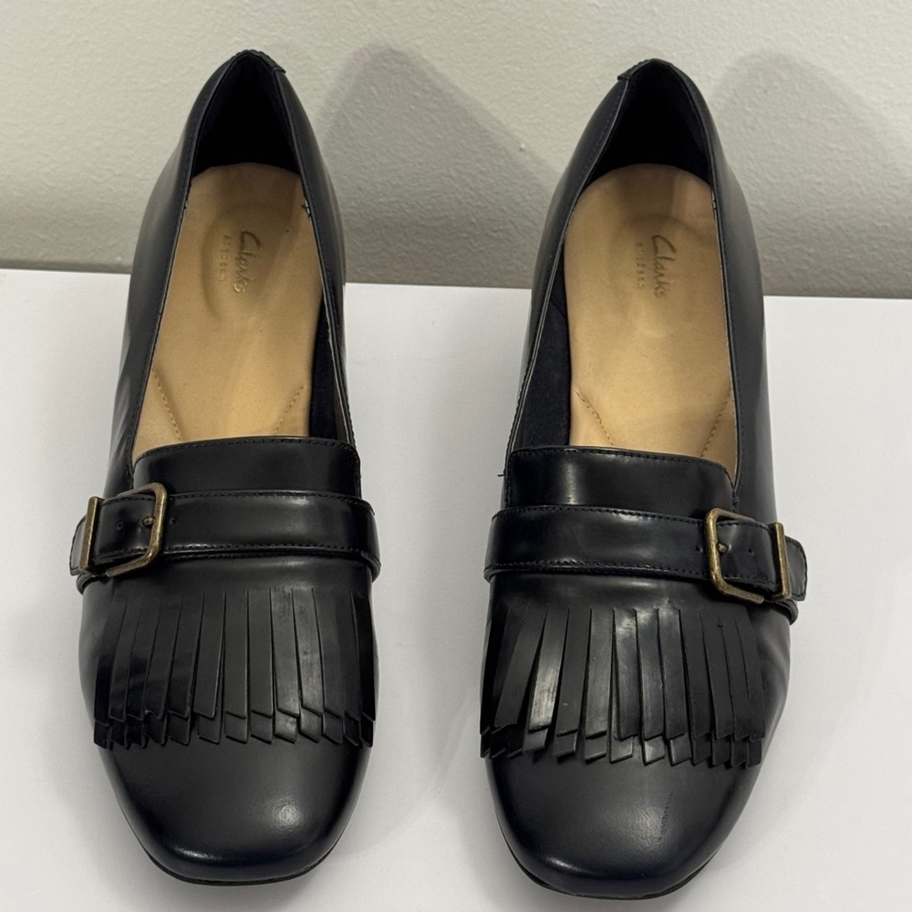 Clarks Tealia Maye Pumps, Black Leather, Women's